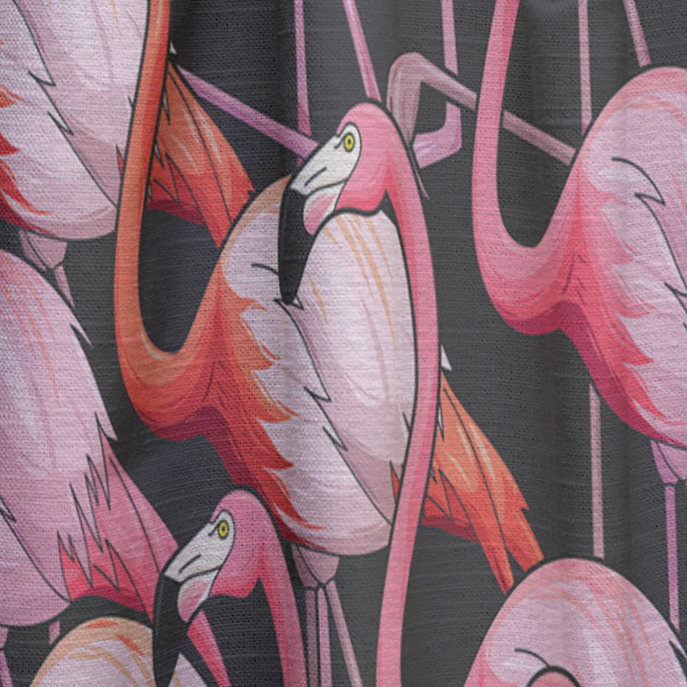 Colorful Flamingo - Tropical Curtain - 1 Panel
