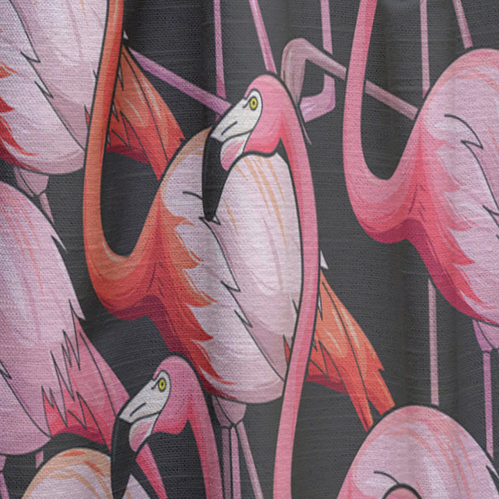 Colorful Flamingo - Tropical Curtain - 1 Panel