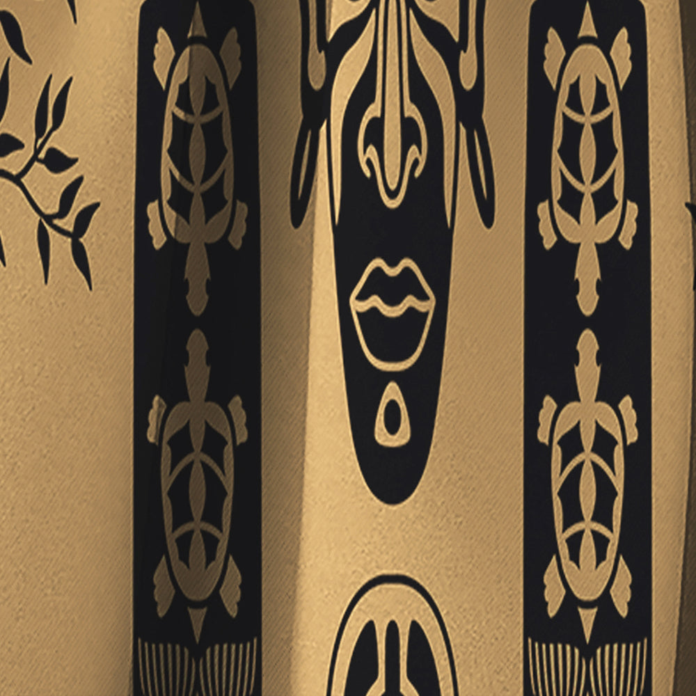 Ethnic Decorative Mask - African Curtain - 1 Panel