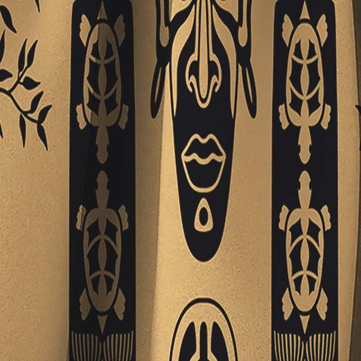 Ethnic Decorative Mask - African Curtain - 1 Panel