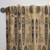 Ethnic Decorative Mask - African Curtain - 1 Panel