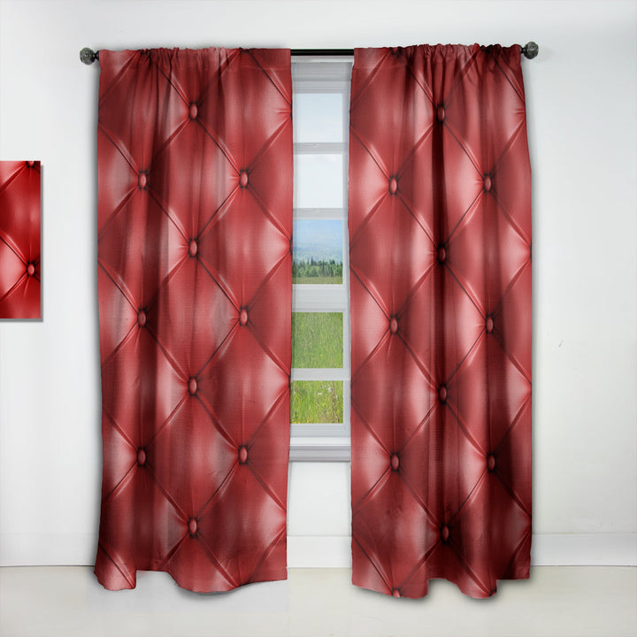 Luxury Classic Red Leather - Modern &amp; Contemporary Curtain - 1 Panel