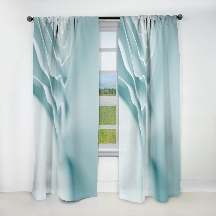3D Light Blue Abstract Architecture - Modern &amp; Contemporary Curtain - 1 Panel