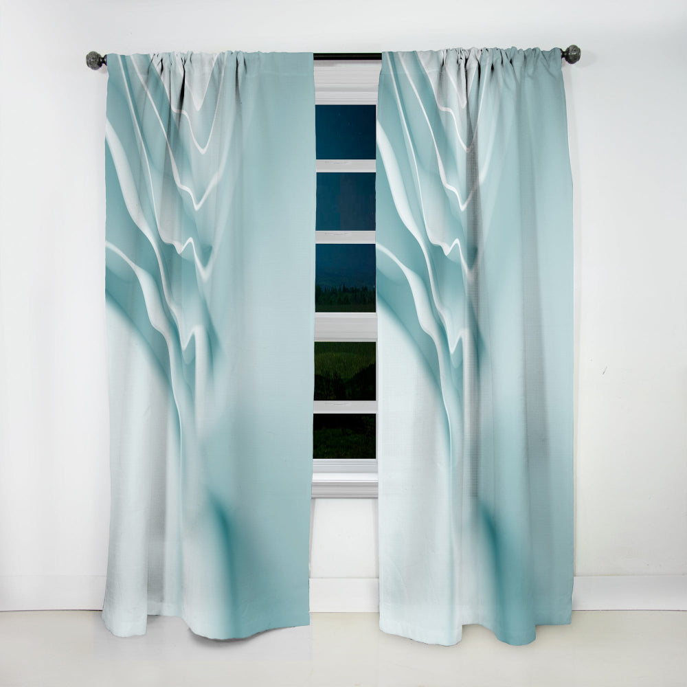 3D Light Blue Abstract Architecture - Modern &amp; Contemporary Curtain - 1 Panel