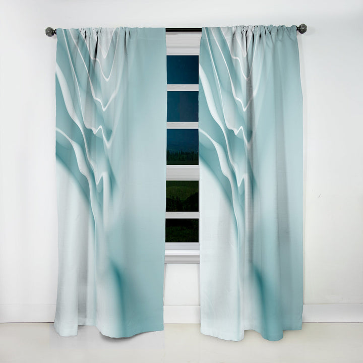 3D Light Blue Abstract Architecture - Modern &amp; Contemporary Curtain - 1 Panel