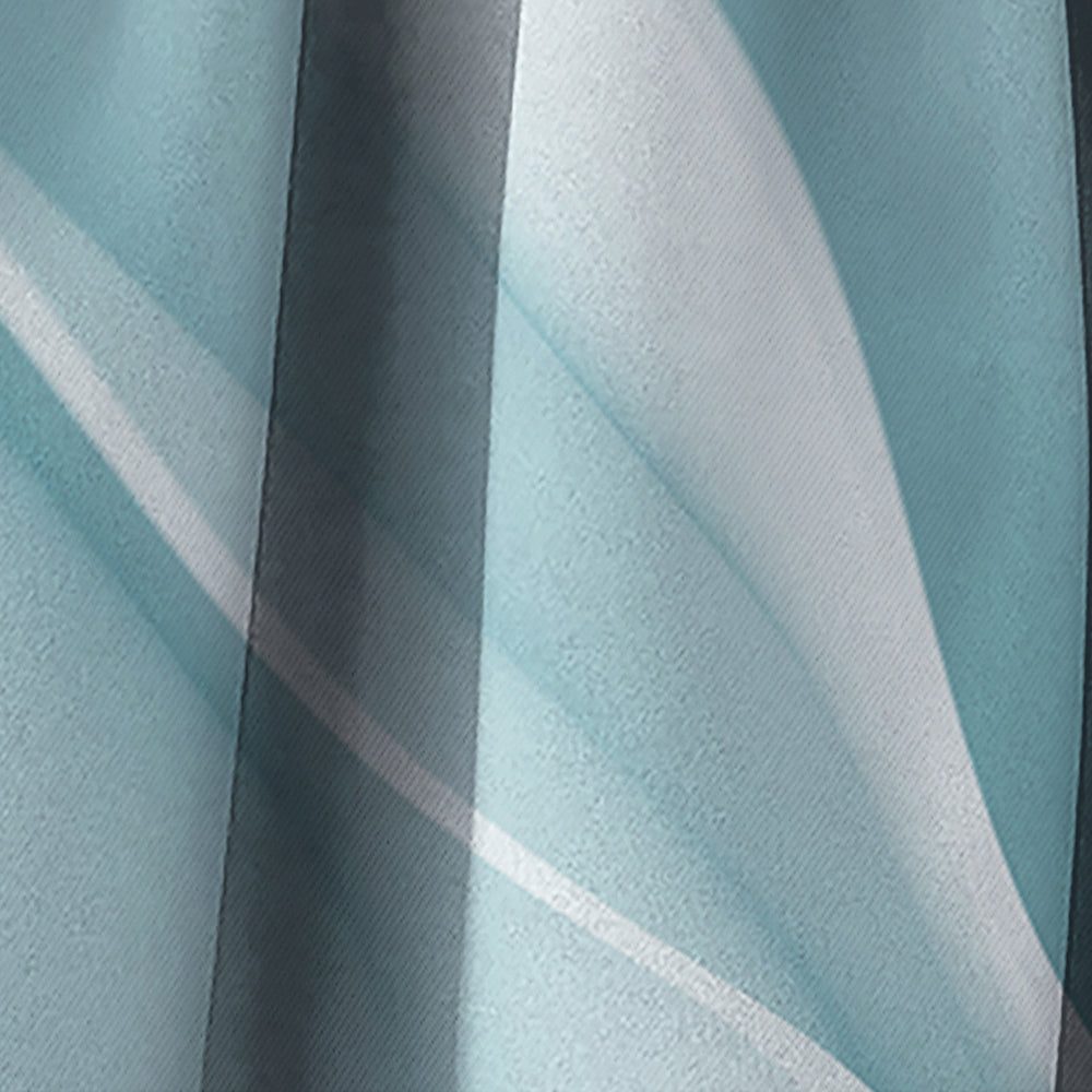 3D Light Blue Abstract Architecture - Modern &amp; Contemporary Curtain - 1 Panel