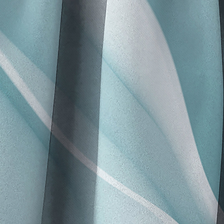 3D Light Blue Abstract Architecture - Modern &amp; Contemporary Curtain - 1 Panel