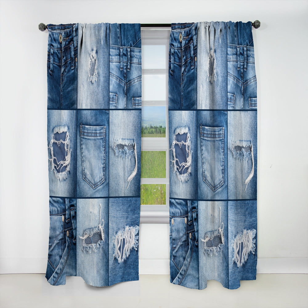 Blue Jeans Close-ups - Modern &amp; Contemporary Curtain - 1 Panel