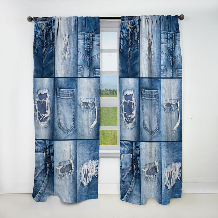 Blue Jeans Close-ups - Modern &amp; Contemporary Curtain - 1 Panel