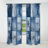 Blue Jeans Close-ups - Modern & Contemporary Curtain - 1 Panel