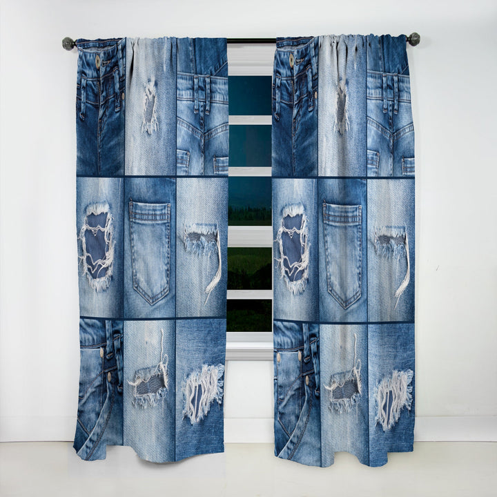 Blue Jeans Close-ups - Modern &amp; Contemporary Curtain - 1 Panel