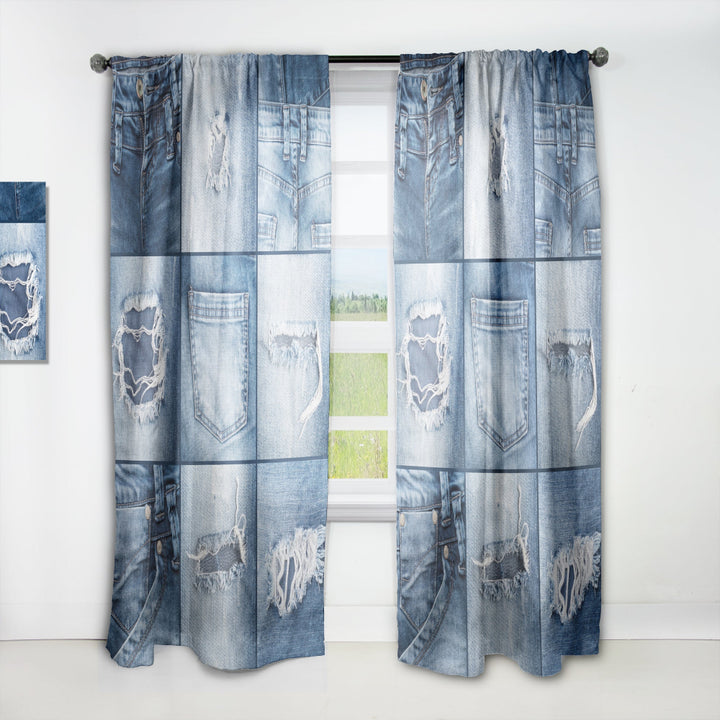 Blue Jeans Close-ups - Modern &amp; Contemporary Curtain - 1 Panel