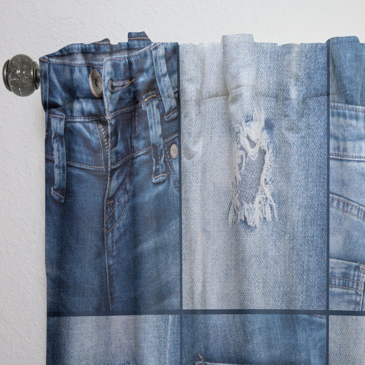 Blue Jeans Close-ups - Modern &amp; Contemporary Curtain - 1 Panel
