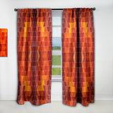 Triangular Geometry in Red and Orange - Modern & Contemporary Curtain - 1 Panel