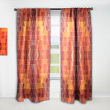 Triangular Geometry in Red and Orange - Modern & Contemporary Curtain - 1 Panel