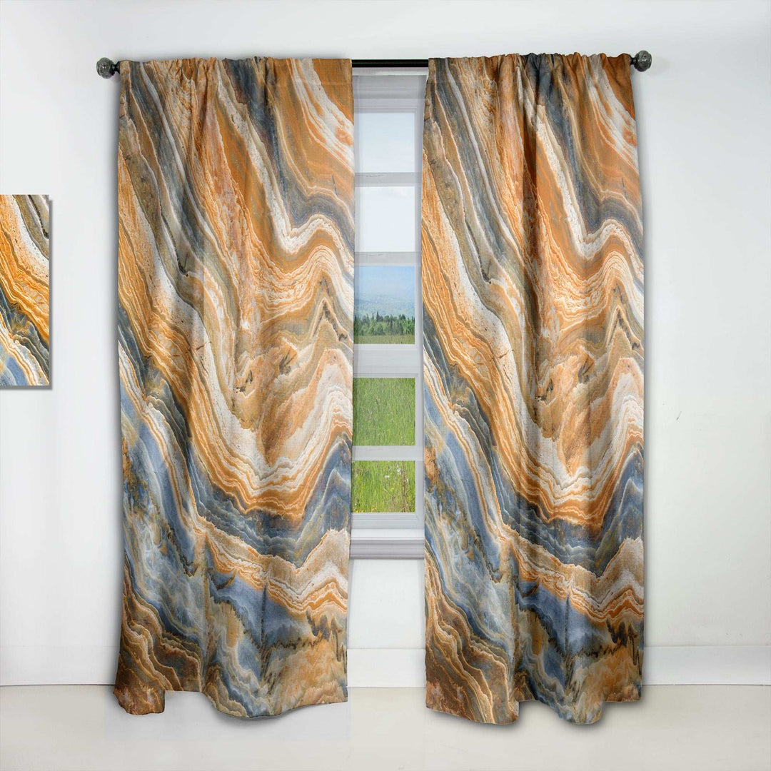 Segment Layers of Marbled Rock - Traditional Curtain - 1 Panel