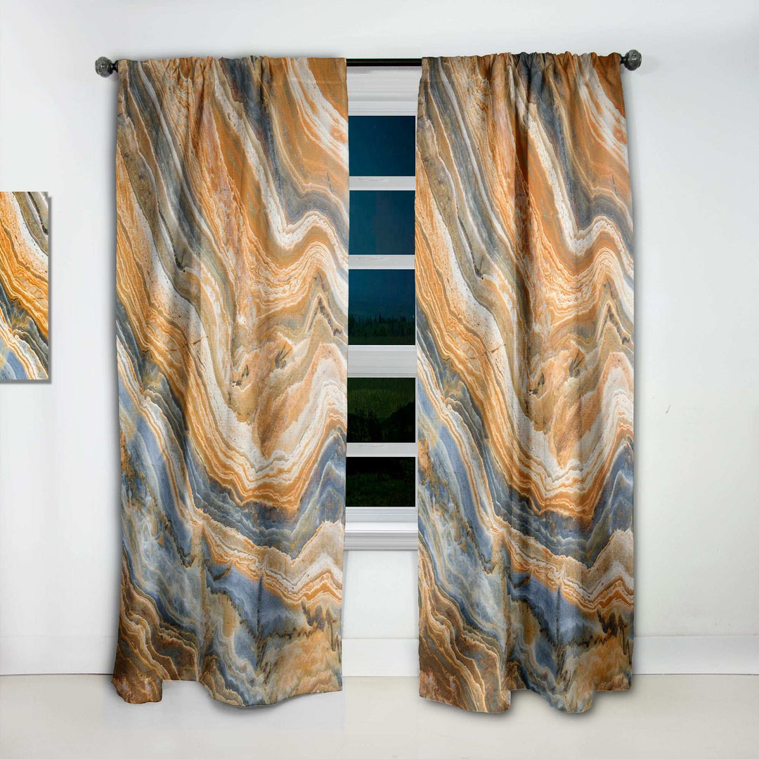Segment Layers of Marbled Rock - Traditional Curtain - 1 Panel