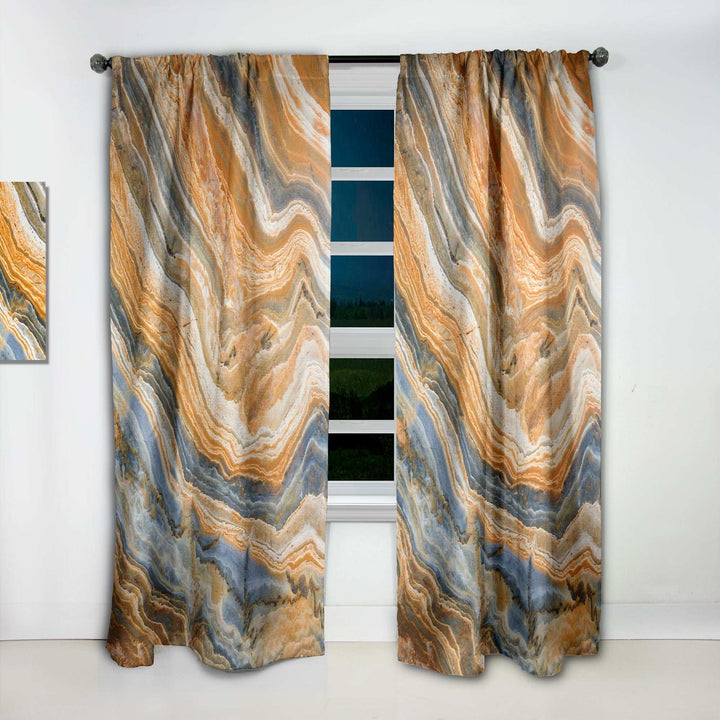 Segment Layers of Marbled Rock - Traditional Curtain - 1 Panel
