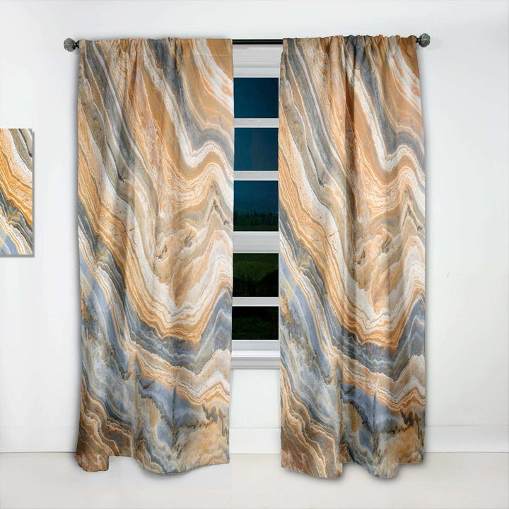 Segment Layers of Marbled Rock - Traditional Curtain - 1 Panel