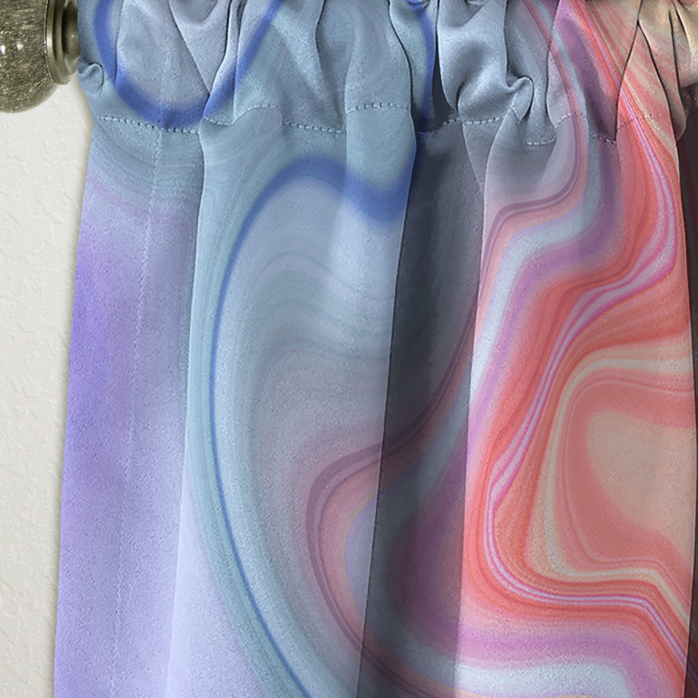 Marbled Colours in Blue, Green and Red - Modern &amp; Contemporary Curtain - 1 Panel