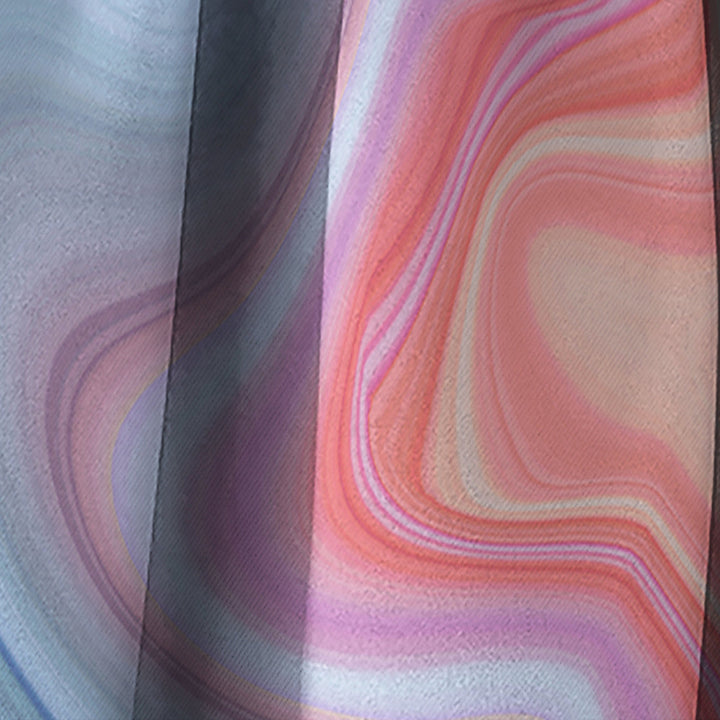 Marbled Colours in Blue, Green and Red - Modern &amp; Contemporary Curtain - 1 Panel