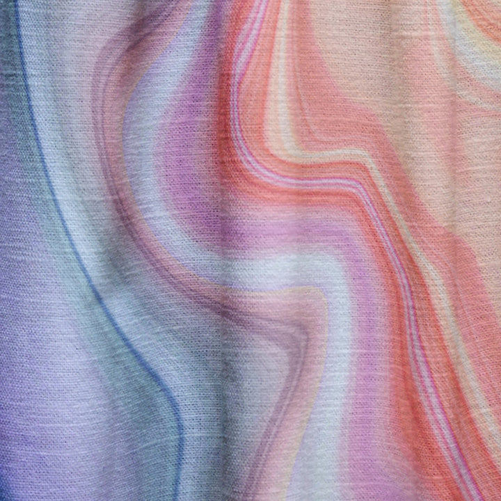Marbled Colours in Blue, Green and Red - Modern &amp; Contemporary Curtain - 1 Panel