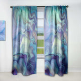 Marbled Colours in Shades of Turquoise and Purple' Modern & Contemporary Curtain 1 Panel