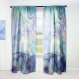 Marbled Colours in Shades of Turquoise and Purple' Modern & Contemporary Curtain 1 Panel