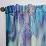 Marbled Colours in Shades of Turquoise and Purple' Modern & Contemporary Curtain 1 Panel