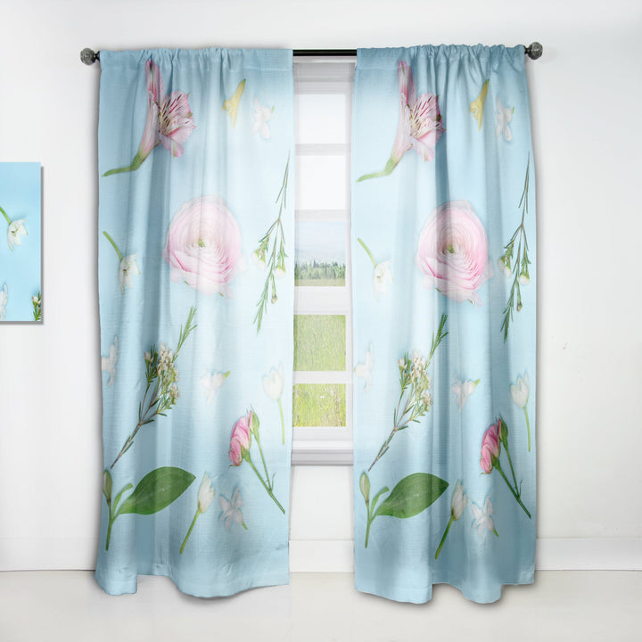 Fresh Beautiful Blooming Rose - Traditional Curtain - 1 Panel
