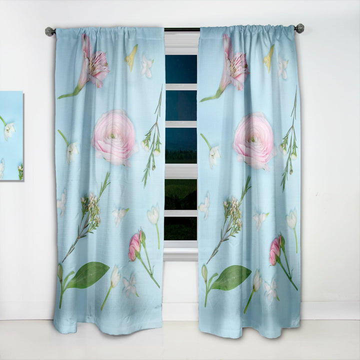 Fresh Beautiful Blooming Rose - Traditional Curtain - 1 Panel