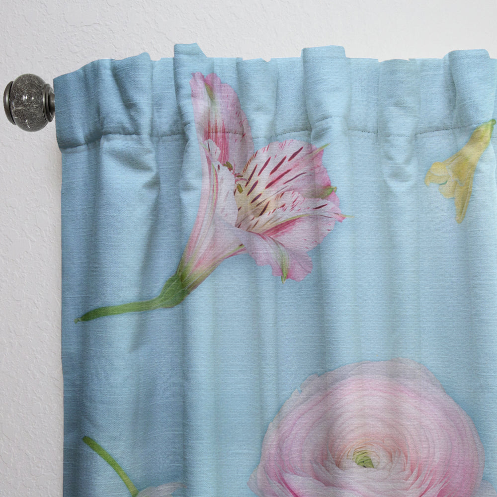 Fresh Beautiful Blooming Rose - Traditional Curtain - 1 Panel