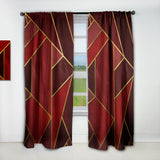 Yellow Triangulars over Shades of Red - Modern & Contemporary Curtain - 1 Panel