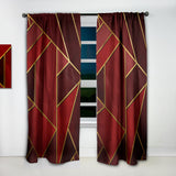 Yellow Triangulars over Shades of Red - Modern & Contemporary Curtain - 1 Panel