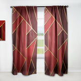 Yellow Triangulars over Shades of Red - Modern & Contemporary Curtain - 1 Panel