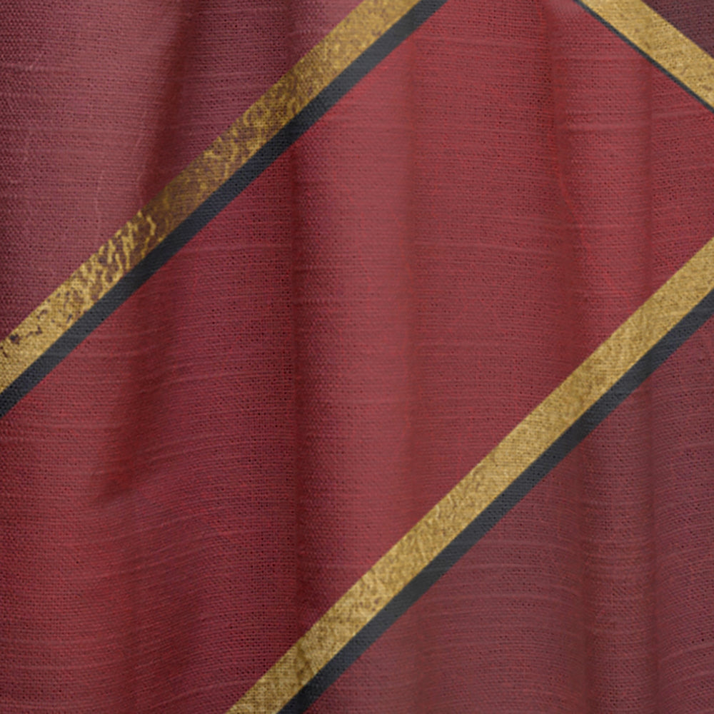 Yellow Triangulars over Shades of Red - Modern &amp; Contemporary Curtain - 1 Panel