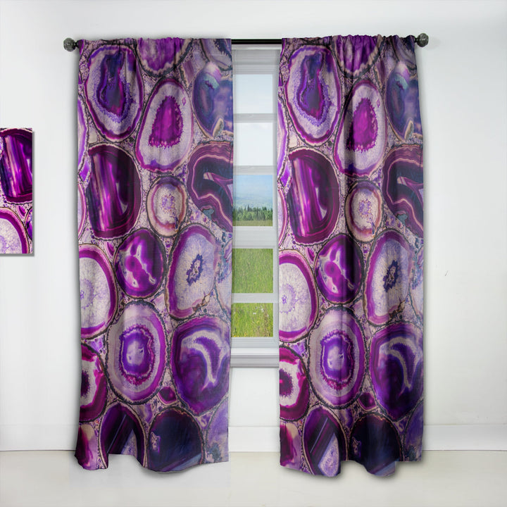 Violet Agate geode - Mid-Century Modern Curtain - 1 Panel