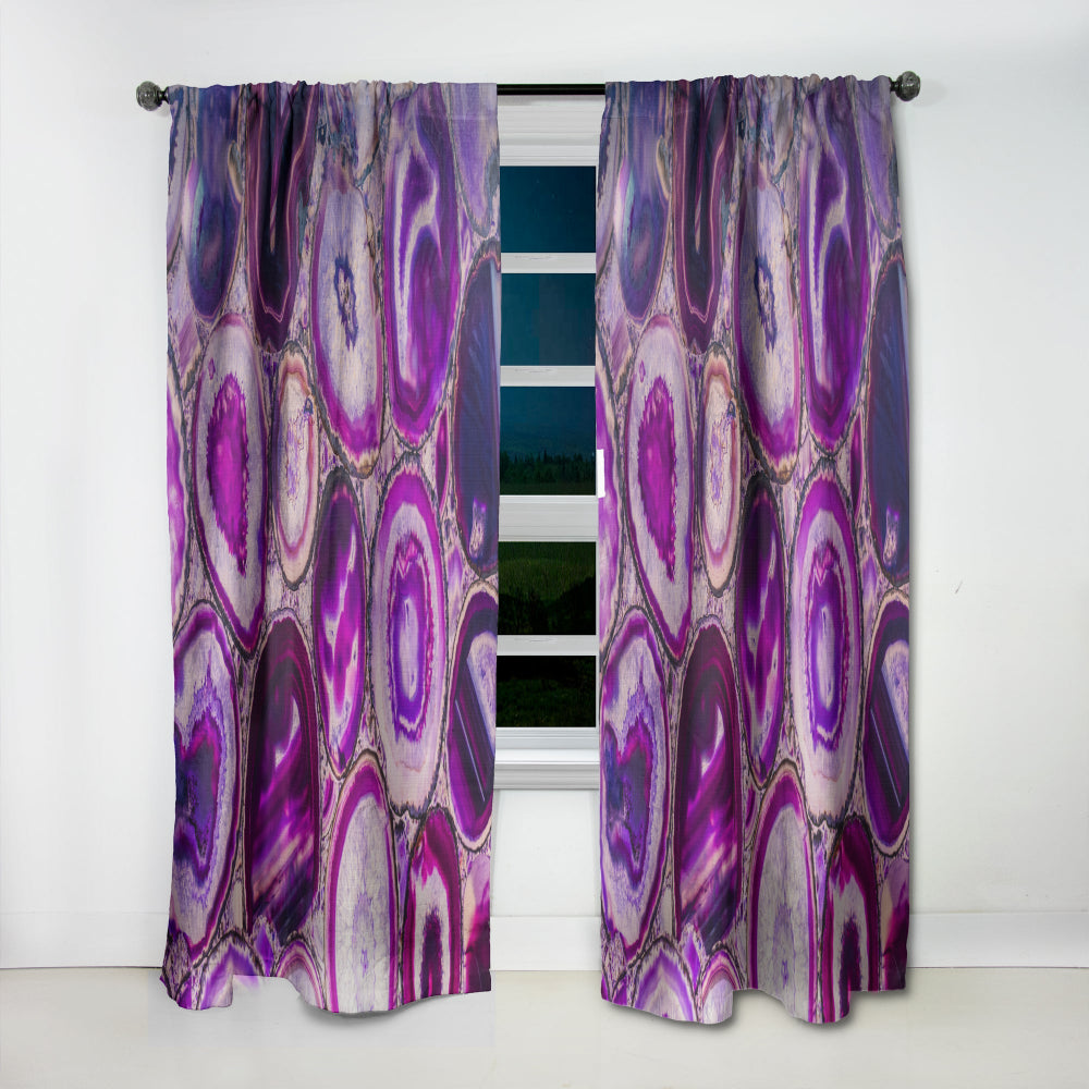 Violet Agate geode - Mid-Century Modern Curtain - 1 Panel