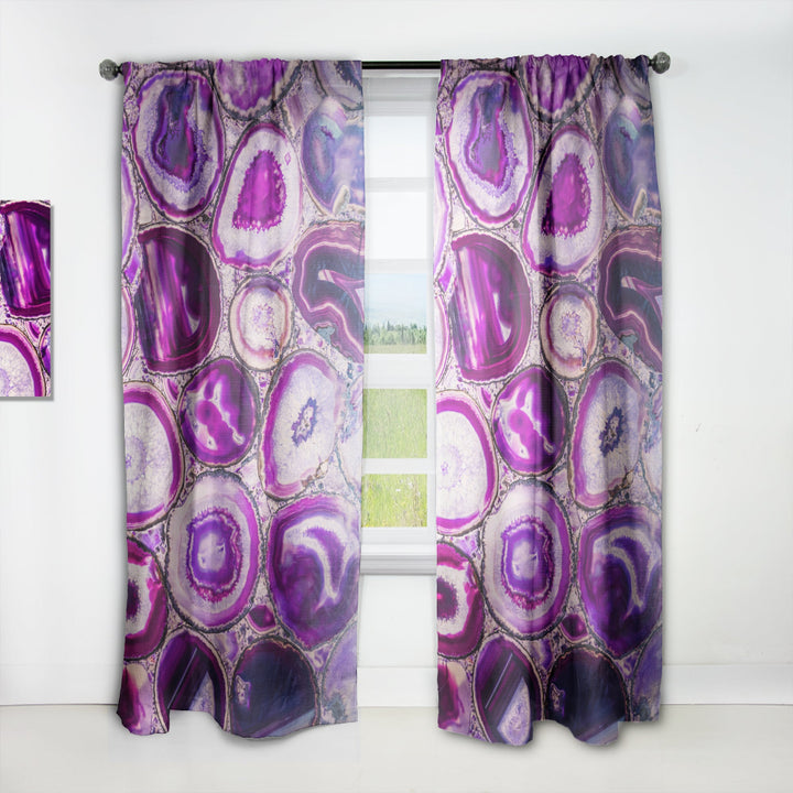Violet Agate geode - Mid-Century Modern Curtain - 1 Panel