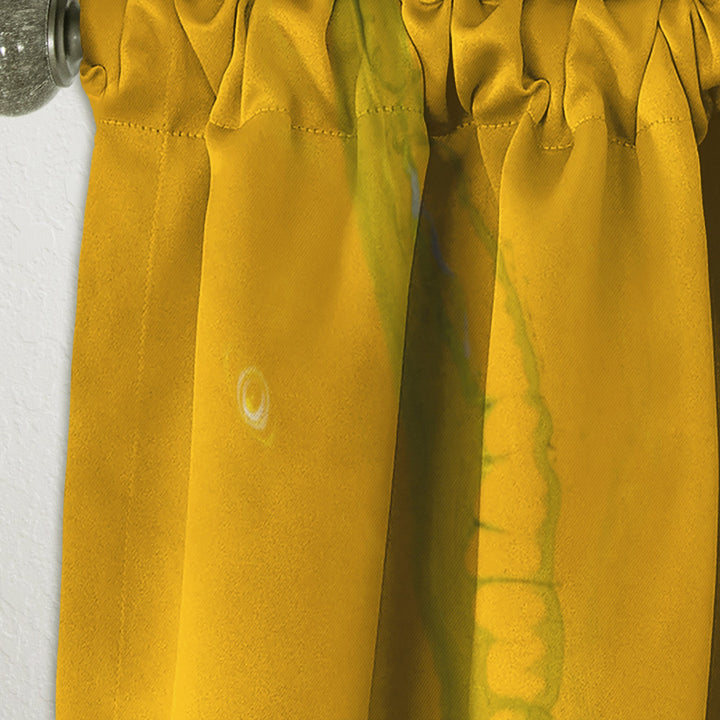 White and Yellow Marbled Acrylic with a cloud of Black - Modern &amp; Contemporary Curtain - 1 Panel