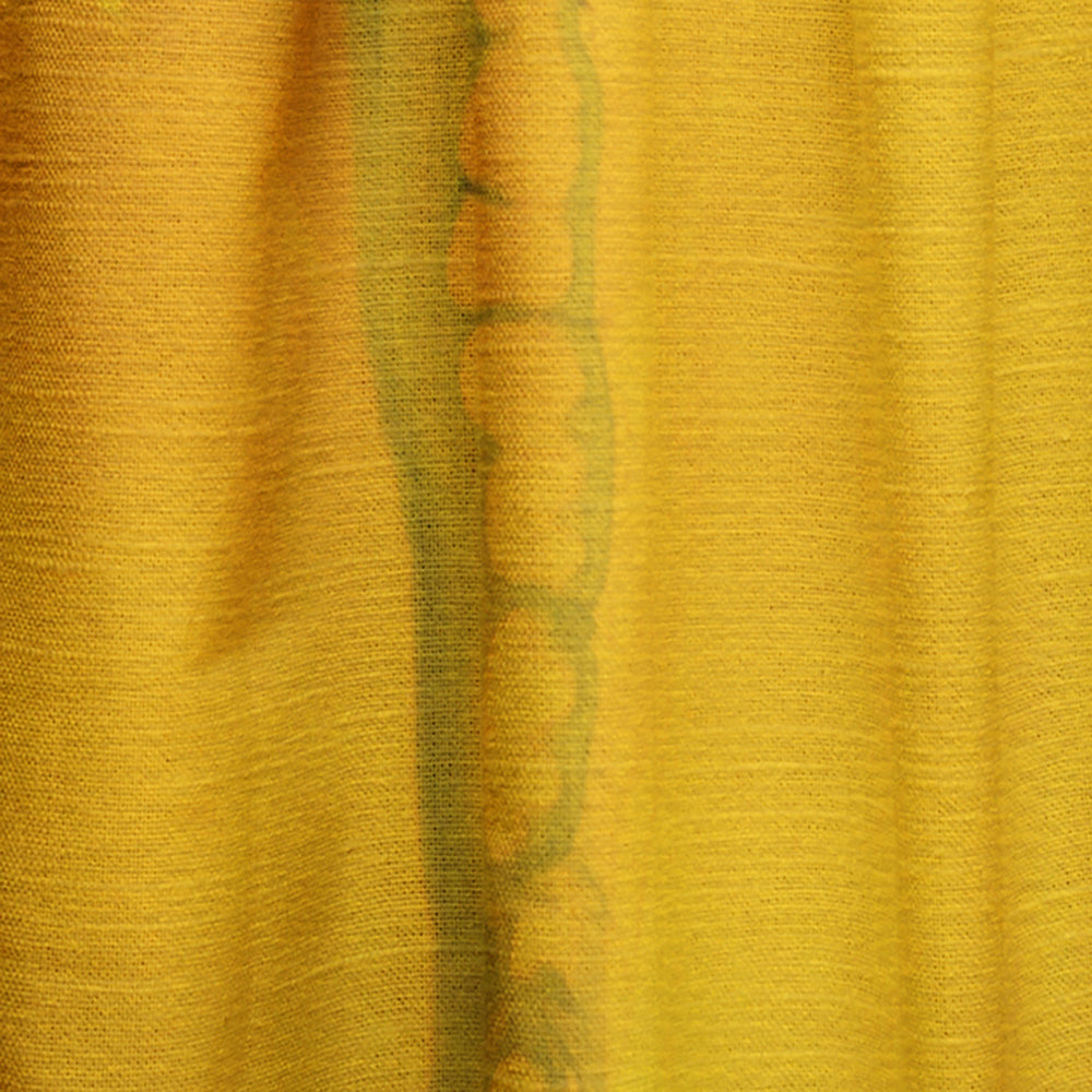 White and Yellow Marbled Acrylic with a cloud of Black - Modern &amp; Contemporary Curtain - 1 Panel