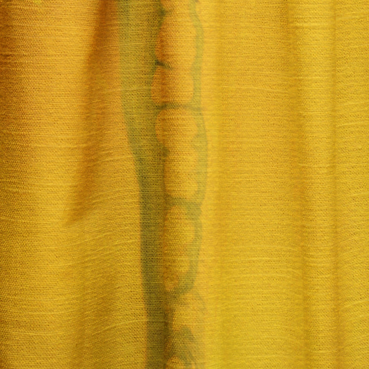 White and Yellow Marbled Acrylic with a cloud of Black - Modern &amp; Contemporary Curtain - 1 Panel