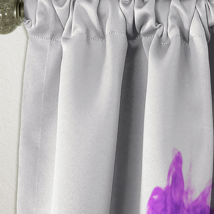 Blue and Purple Ink Composition - Mid-Century Modern Curtain - 1 Panel