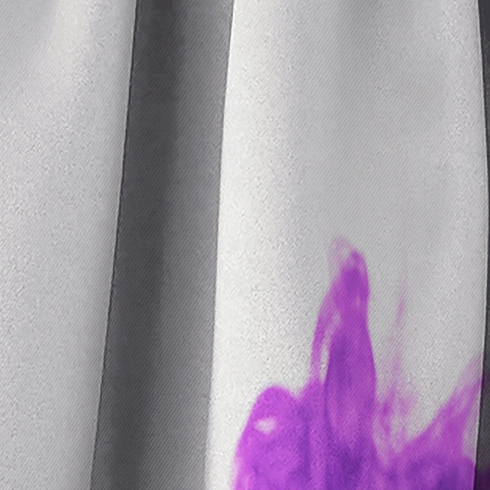 Blue and Purple Ink Composition - Mid-Century Modern Curtain - 1 Panel