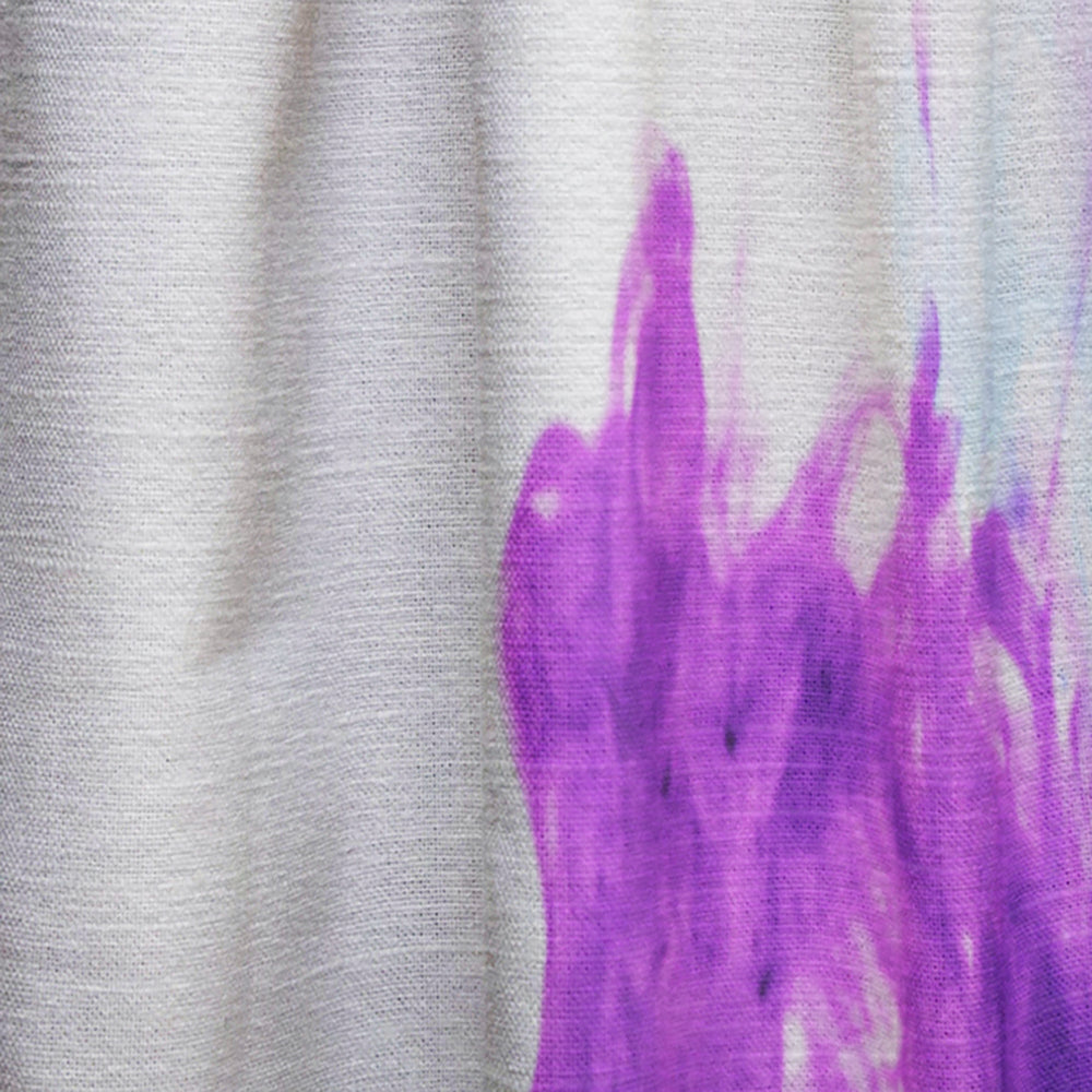 Blue and Purple Ink Composition - Mid-Century Modern Curtain - 1 Panel