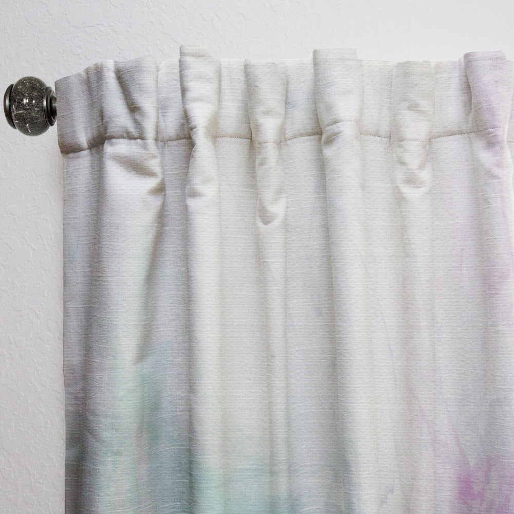 Cyan, Blue and Pink water in Ink Composition - Mid-Century Modern Curtain - 1 Panel