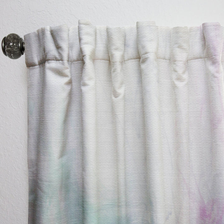 Cyan, Blue and Pink water in Ink Composition - Mid-Century Modern Curtain - 1 Panel