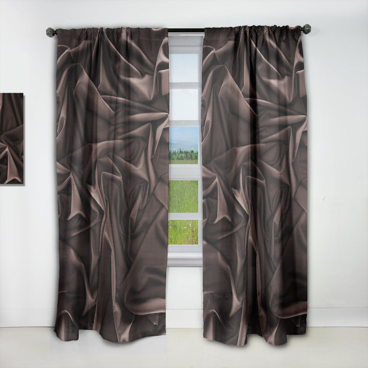 Folded Dark Silk Waves - Modern &amp; Contemporary Curtain - 1 Panel