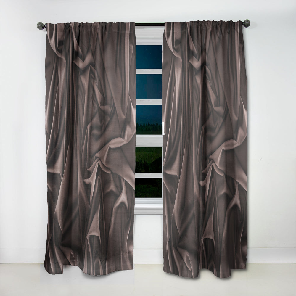 Folded Dark Silk Waves - Modern &amp; Contemporary Curtain - 1 Panel