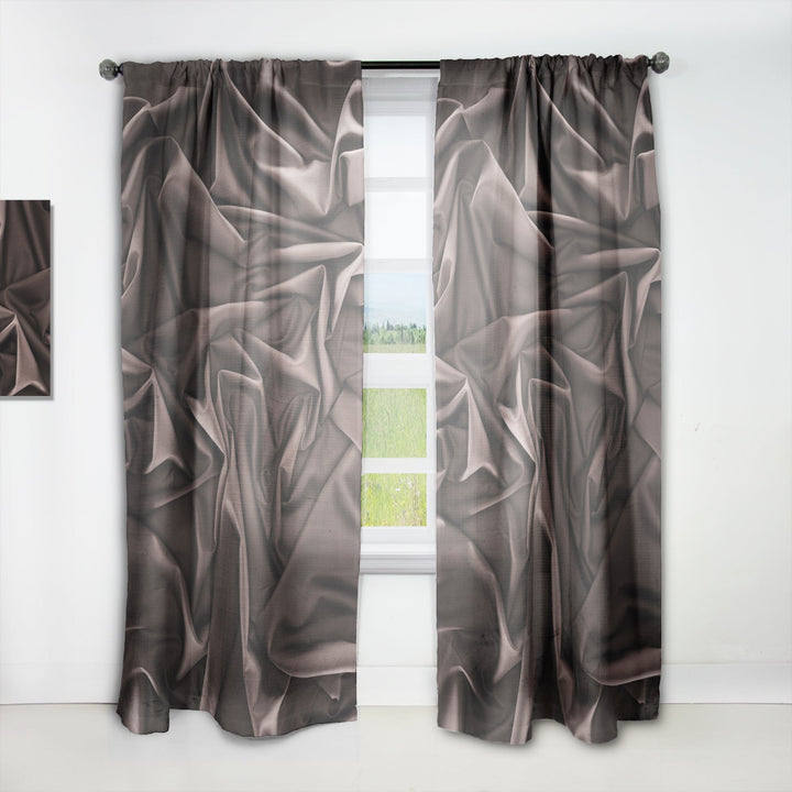 Folded Dark Silk Waves - Modern &amp; Contemporary Curtain - 1 Panel